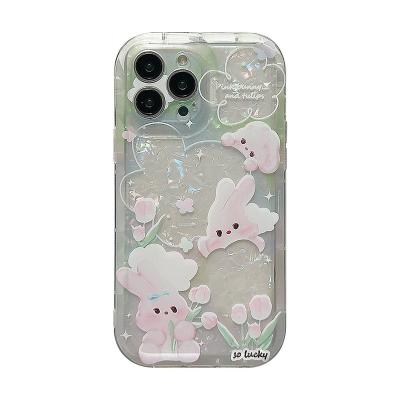 China Shockproof Phone Case For Iphone 13pro 11 Cover Case Creative Cheap Wholesale Iphone Shell Cloud Pink Rabbit 14pro Max Apple 12 13 14 for sale