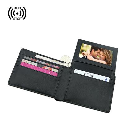 China 2020 anti-theft best sell real ultra thin black leather purse custom made wallet the mini RFID for sale