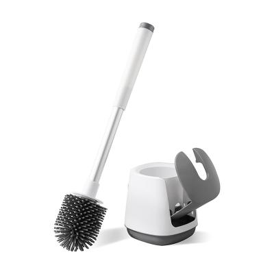 China BOOMJOY Viable End Flexible Toilet Sweep Brush And Small Stool Brush Cleaner Open Silicone With WC Base Brush for sale