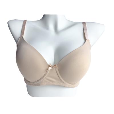 China Soft Light Padded Lady Basic Underwired Padded Bra T-shirt Black White Nude Bra for sale