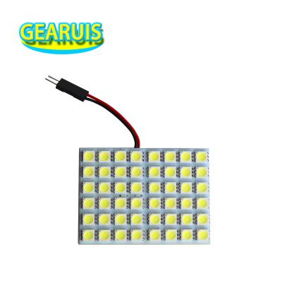 China DC 12V Super Bright Dome Panel Light 48 SMD 5050 LED 48SMD Car Lights Lamp Interior Bulb T10 Festoon BA9S 48 SMD 5050 LED Adapters White Dome Light for sale