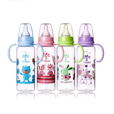 China Wholesale BPA Free Food Grade Silicone Nipple 8 Ounce 240ml Baby Bottle For Baby Feeding Supplies for sale