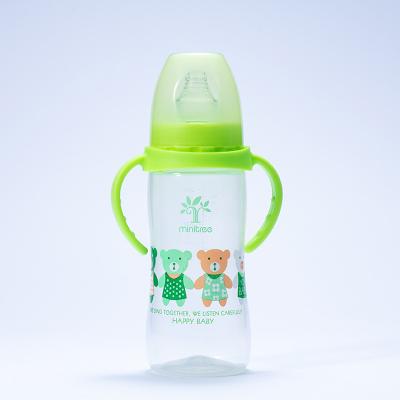 China BPA Free Wholesale Customized 10 Ounce 300ml PP Silicone Nipper Nursing Bottle Baby Feeding Bottle for sale