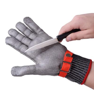 China Hot Selling Anti-Slip Stainless Steel Mesh Wire Gloves For Butcher Or Worker Protect Hands From Knife Gloves With One Pair for sale