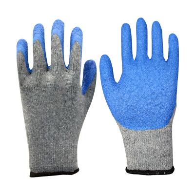 China Working Gloves Wholesale Ten-pin Wrinkle Gloves Grey-Blue Waterproof Oil Dipped Insurance Wear-Resistant Non-Slip Work Products Work Gloves for sale