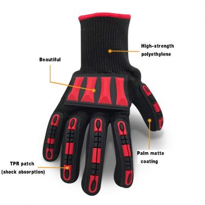 China Level 5 Anti-impact High Strength Polyethylene Cut Resistance HPPE Mechanical Shockproof Gloves for sale