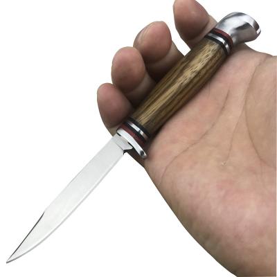 China Multi Wood High Hardness Military Survival EDC Knife Camping Hunting Self Defense Mini Tactical Combat Knife Olive Handle Outdoor Knife for sale