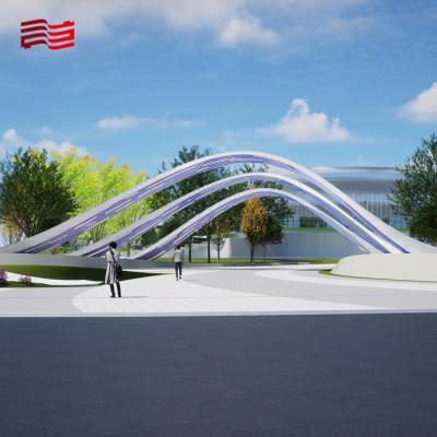 China Customizable Design Modern Stainless Steel Hollowed Out Art Arch Sculpture for Outdoor for sale