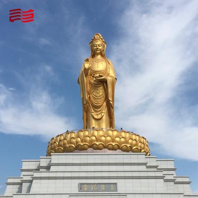 China Tourist Attraction Metal Giant Buddha Sculpture with Customized Gilding Process and Size for sale