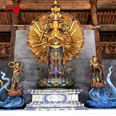 China Temple Buddha Custom Large Buddha Statue with Bronzing Process Casting Technique for sale