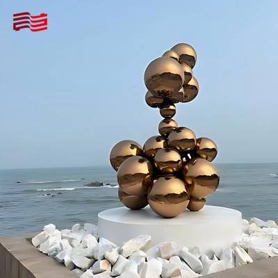 China 1 Color Print Method Sculpture with Stainless Steel Metal Balls and Mirror Technology for sale