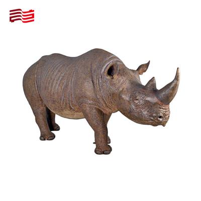 China Life-Size Bronze Rhinoceros Statue Custom Metal Animal Sculpture for Customer Size for sale