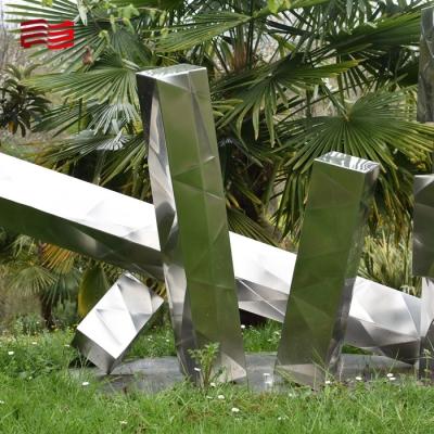 China Artistic Installation Large Outdoor Abstract Stainless Steel Sculpture for Home Decor for sale