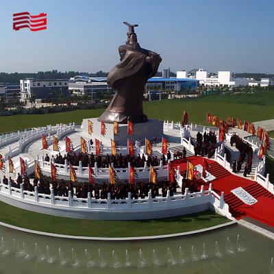 China Escultura de figura gigante de metal Cao Cao Estatua de cobre roja Esculptura cuadrada personalizable en venta