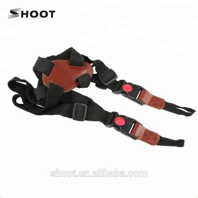 China Carbon Fiber and Professional Leather Shoot Leather Strap for Dual Shoulder and Neck Connector Dslr Camera for sale