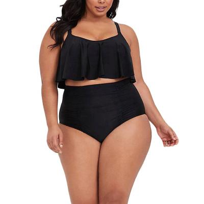 China Breathable Popular Black Push Up Swimsuit Bikini Plus Size Bikini Swimwear for sale