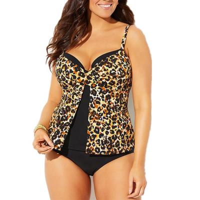 China 2021 Breathable Custom Mesh Bikini Swimwear Women Two Pieces Leopard Long Sleeve Swimsuit for sale