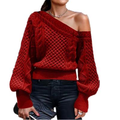 China Factory Direct Sale QUICK DRY Loose Sweater Off Shoulder New Arricals Fashion Christmas Sweater For Women for sale