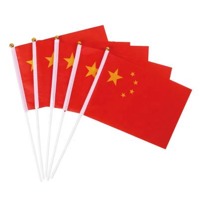 China Health Care Institutes Wholesale Custom Styles 100% Polyester Hand Shaking Waving Chinese Flag China National Flag for sale