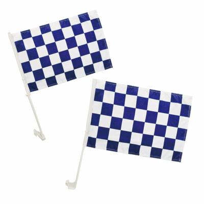 China High Quality 12x18 ft 100% Polyester Health Care Institutes Blue and White Checked Car Racing Flag for sale