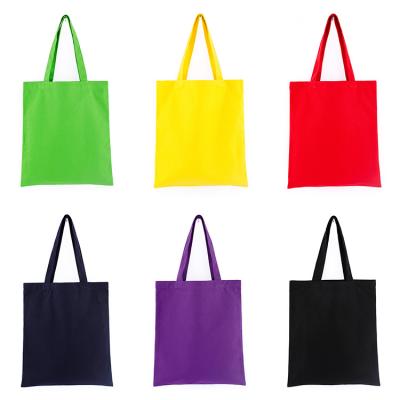 China 2021 Promotional Customized Colorful Reclycled Shopping Bag Ready To Ship Canvas Cotton Tote Bags With Custom Printed Logo for sale