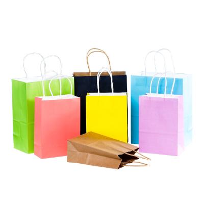 China Wholesale Recyclable Color Eco - Friendly Paper Bags Back Customized Logo Paper Bags Takeaway Packaging Bags Shopping for sale