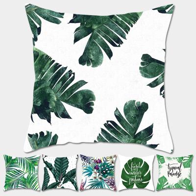 China Home Simple Square Decorative Tropical Leaves Style High Quality Pillow For Wholesale for sale