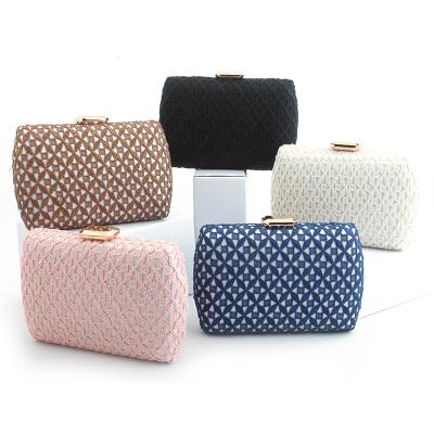 China Luxury Top Brand Designer Handbags Women Purse Clutches Evening Clutches Shoulder Cross - Body Bags Wedding Party Cotton Satin Wallet Colorful for sale