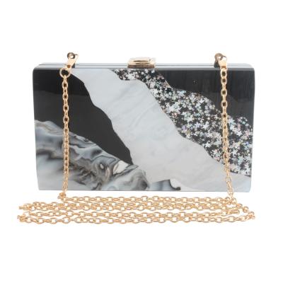 China Luxury Crystal Evening Clutches And Grabs Wedding Handbags For Women Winter 2019 New Arrival Cross Shoulder Bag Acrylic Body Bag Black for sale