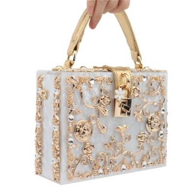 China LETODE 2019 Latest Women Crystal Clutch Purse Elegant Acrylic Fashion Sparkle Evening Clutch Bags For Wedding Party Pursey Handbag for sale