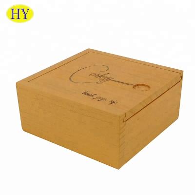 China Handmade Wooden Packaging Box Custom Design Different Size Wooden Box Slide Lid for sale