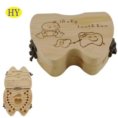 China China Kids Milk Tooth Box Organizer Milk Teeth Wood Storage Milk Teeth Box For Boy Girl for sale