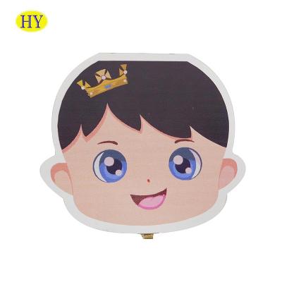 China Color Print Viable Child's Tooth Storage Wooden Box Milk Tooth Box for sale