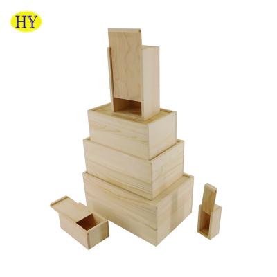 China China Slide Top Wooden Boxes Wooden Crate Packaging Wooden Boxes With Sliding Lid for sale