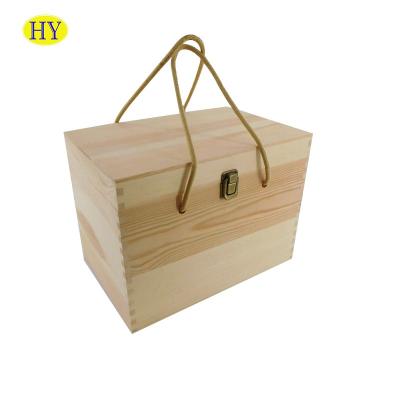 China Europe Wooden Boxes Cheap Paulownia Wooden Bottle Holder Wine Box for sale