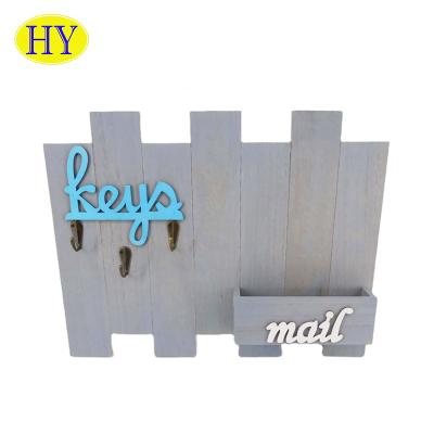 China Handmade Custom Mail Finish Wood Organizer With Key Hooks In Lobby for sale