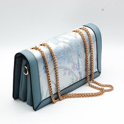 China Silk Fabric Leather Ladies Handbag Fashion Purse Sling Chain Shoulder Clutch Bag Waterproof Luxury Handbags For Womann for sale