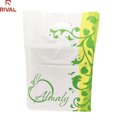 China China Recyclable LDPE Material Biodegradable Handle Die Cut Shopping Bag For Packaging for sale