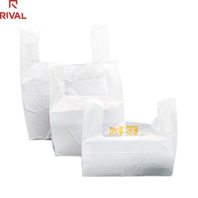 China Compostable Recyclable Selling Well HDPE / LDPE Plastic T-shirt Polythene Bag / Supermarket Grocery Retail Shopping Bag for sale