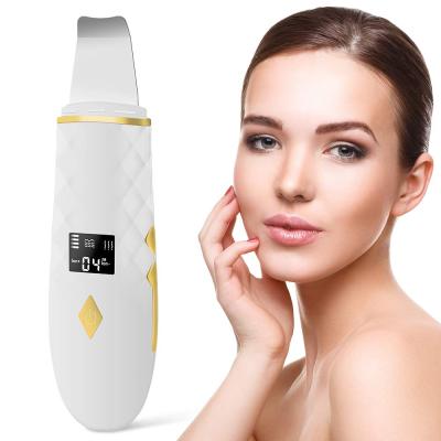 China 2020 New Facial Skin Scrubber Ultrasonic Beauty Machine DEEP CLEANING Facial Skin With Heating Function for sale