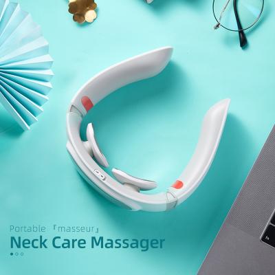 China Ten Head Cordless Electromagnetic Massager Electric Shock Massager Heat Neck Care Massager for sale