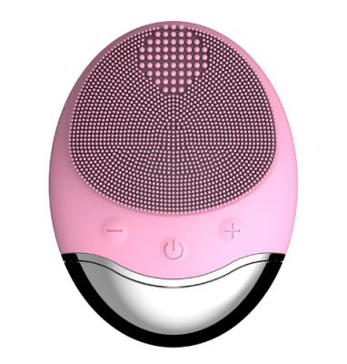 China For commercial & Home Use Newest Wireless Waterproof IPX7 Built In 400mA Battery Sonic Exfoliator Silicone Facial Cleansing Brush for sale