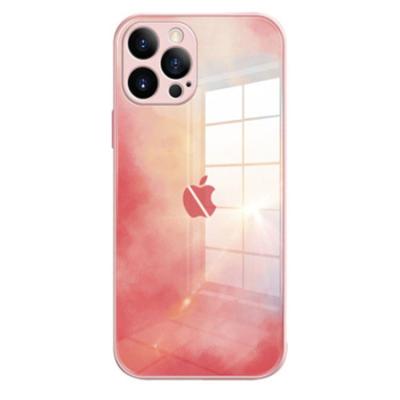 China Silicone Shockproof Glass Straight Edge Watercolor Phone Case iPhone12Liquid Inclusive Cover Device for sale