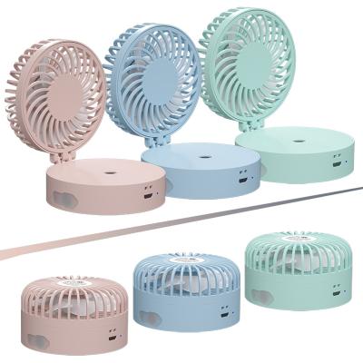 China Spray Candy Mini Desktop Color Fan Gift Humidifier USB Rechargeable Adjustable Fan for sale