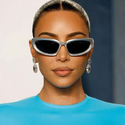 China Fashion Sunglasses Aliens Wrap Around Sunglasses Y2k Sun Futuristic Oval Glasses Sports Fashionable Eyewear Glass Cool Shades For Women Men for sale