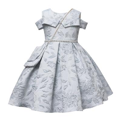 China Breathable Cheap Wholesalers Baby Sweet Elegant Short Sleeve Crew Neck 5-9 Years Party Baby Dresses for sale