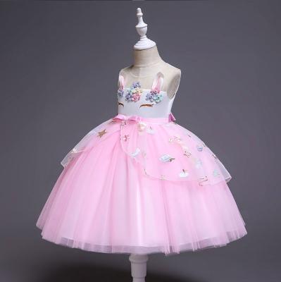 China Wholesale Cheap Washable Sleeveless Ball Gown 5 Years Unicorn Dresses Children Kids Unicorn Birthday Dress For Girls Birthday Party for sale