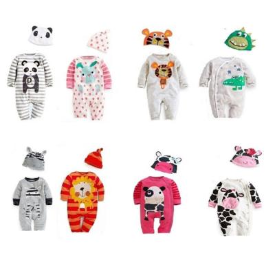 China Wholesale 100% Cotton Baby Clothes Soft Stylish Baby Winter Romper Set Baby Romper With Hat for sale