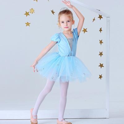 China Polyester Adventure Toddler Princess Play Tulle Sequin Slit Edge Birthday Fairy Tale Anna Musical Blue Light Up Dress Ballet Costume for sale