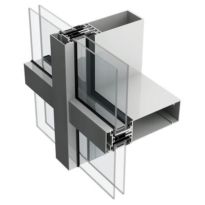 China Easy And Clean Installation Waterproof Aluminum Structural Glass Curtain Wall Install Profile for sale